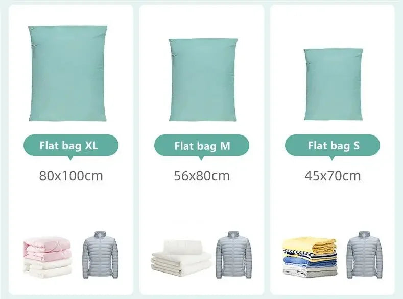 No-Pump Vacuum Storage Bag | Large Compression Bag for Clothes, Blankets & Travel | Space-Saving Organizer