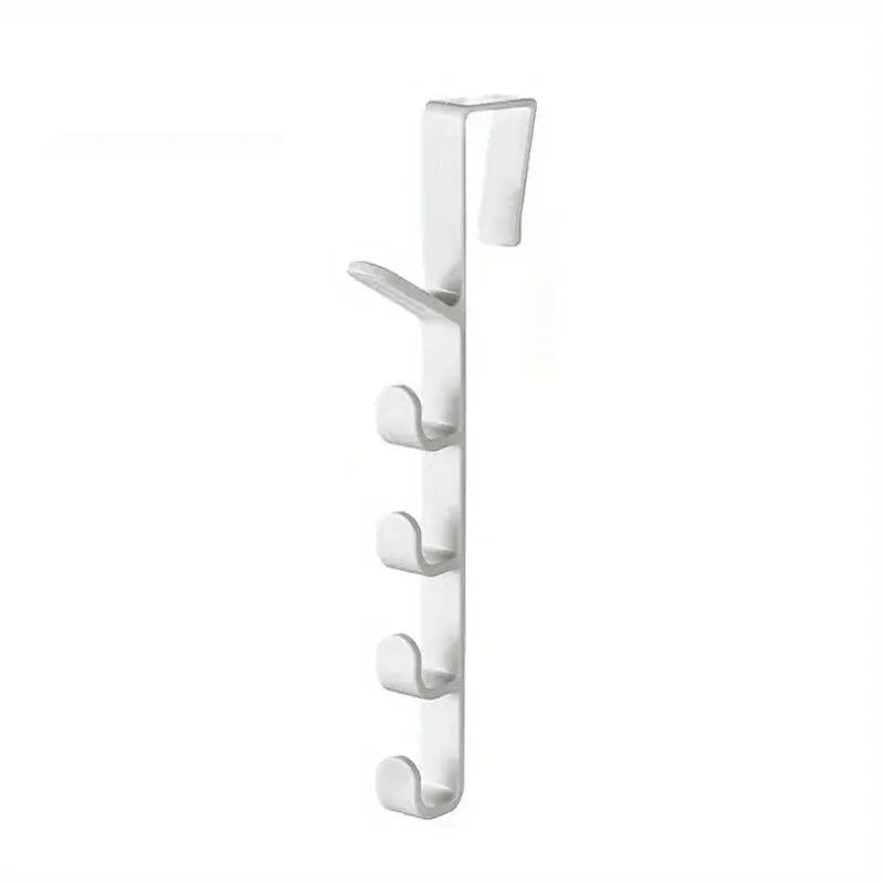 Over The Door Clothes & Purse Hanger | 5-Hook Bedroom Storage Rack | Space Saving Door Organizer for Bags, Hats & Jackets