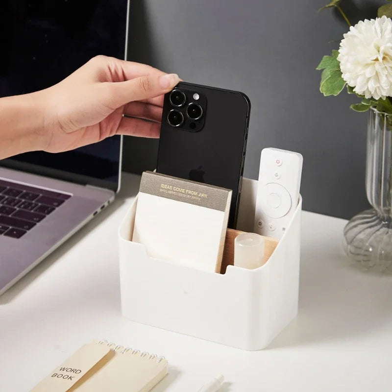 Plastic Desktop Storage Box for Remote Controls Tissues Cosmetics Office Supplies Living Room Organization