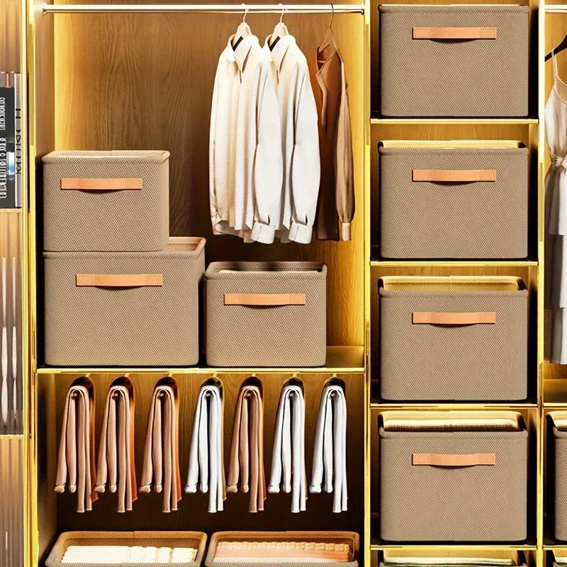 Foldable Clothes Organizer Bin | Wardrobe Storage Box for Clothes, Towels, Blankets, & Closet Organization