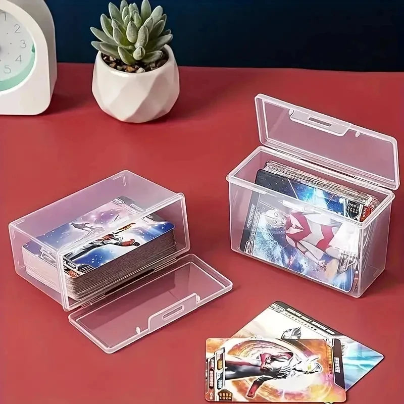 Clear Playing Card Storage Box | Plastic Deck Case for Poker, Trading Cards & Collectibles | Card Organizer (3 or 4 Pack)