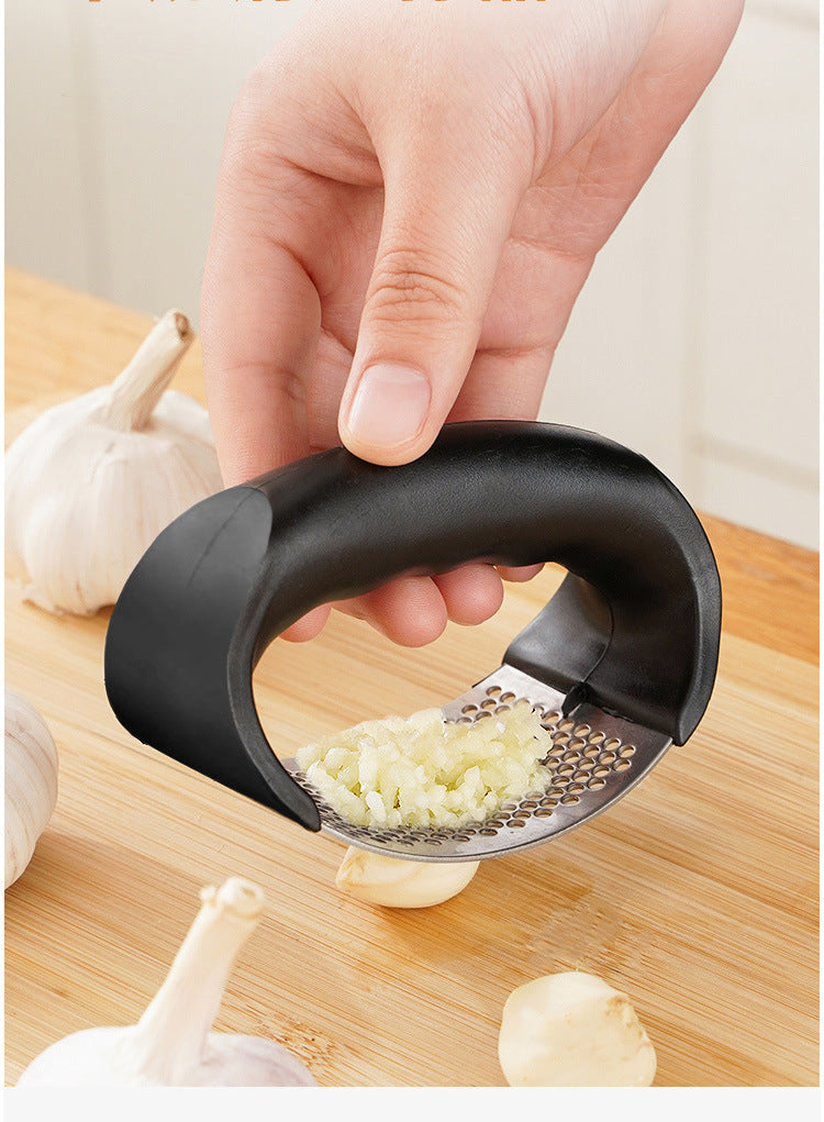 Stainless Steel Garlic Press Crusher | Manual Garlic Mincer & Chopper Tool | Kitchen Gadget
