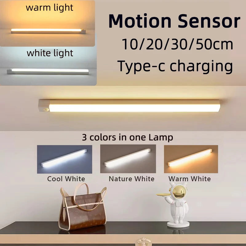 Rechargeable Motion Sensor LED Light Bar | Wireless Lighting | USB Dimmable Light | Under Cabinet, Kitchens, Closets, Stairways, Hallways, Bedrooms