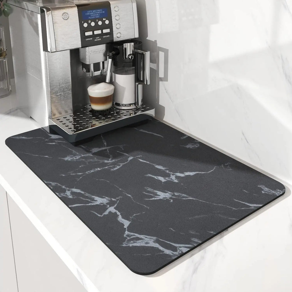 Absorbent CCoffee Machine Mat | Rubber Backed Dish Drying Pad | Kitchen Countertop Drainage Mat