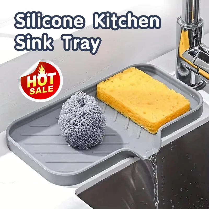 Soap and Sponge Holder | Kitchen and Bathroom Countertop Sink Drying Organizer Mat