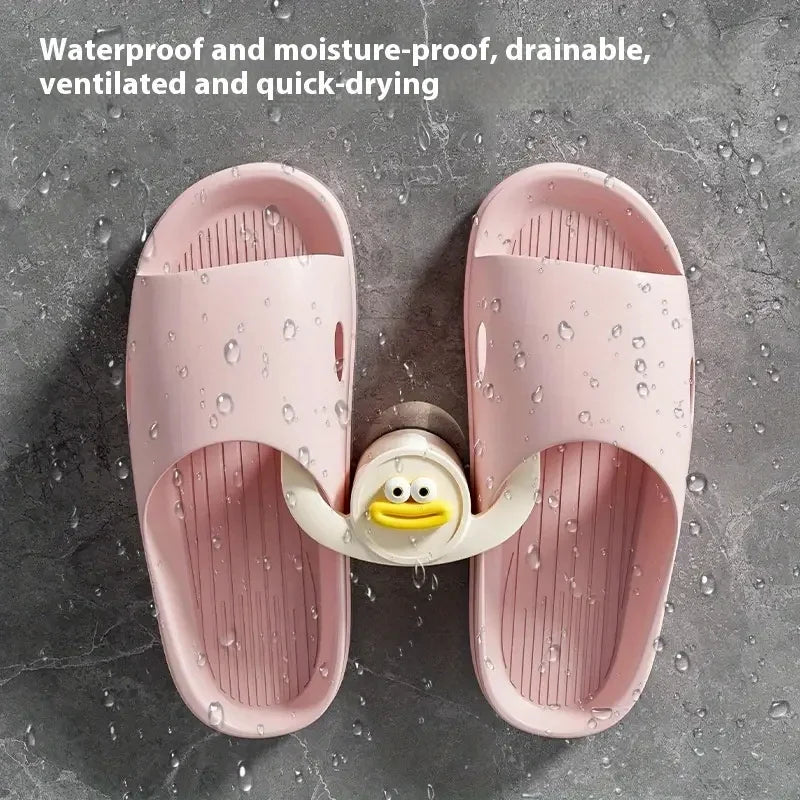 Self-Adhesive Shower Slipper Holder | Wall Mount Bathroom Hook for Shower Shoes, Washcloths & Hair Accessories | No-Drill Organizer