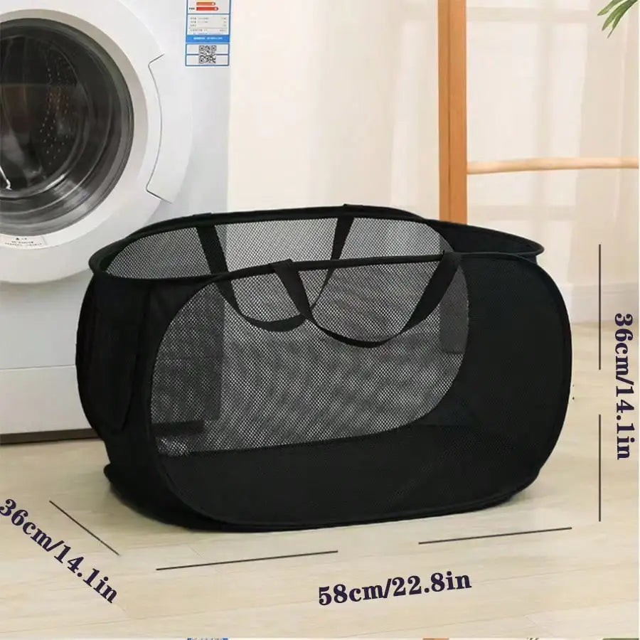 Foldable Laundry Basket | Large Capacity Laundry Hamper with Handles & Side Pockets | Collapsible Bathroom Storage Basket