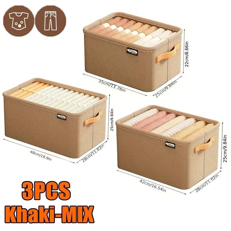 Foldable Clothes Organizer Bin | Wardrobe Storage Box for Clothes, Towels, Blankets, & Closet Organization
