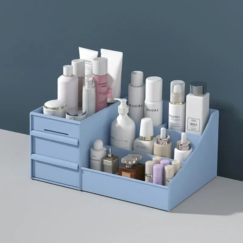 Desktop Storage Box | Makeup & Skincare Organizer | Desk Stationary Storage