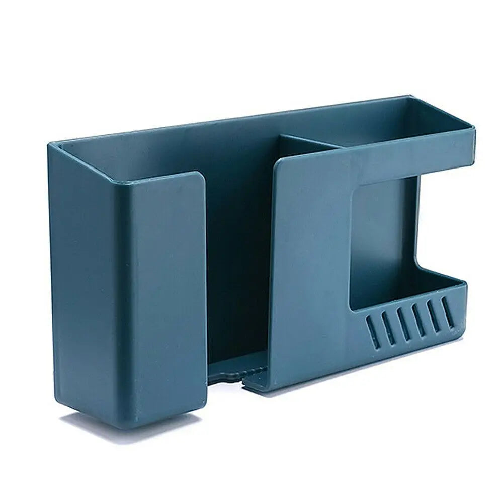 Wall Mounted Remote Controller Storage Box Mobile Phone Charging Holder Storage Box Universal Phone Stand Pen Pencil Organizer