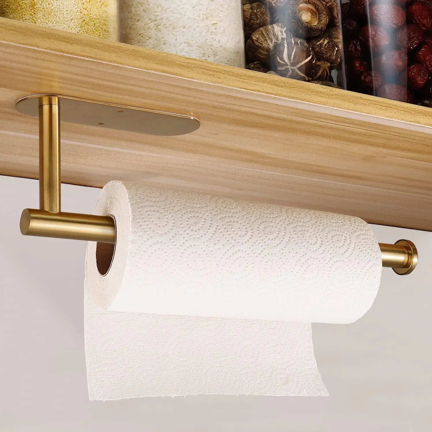 Self-Adhesive Paper Towel Holder | Wall Mount Kitchen Paper Towel Rack | No-Drill Towel & Toilet Paper Holder for Bathroom
