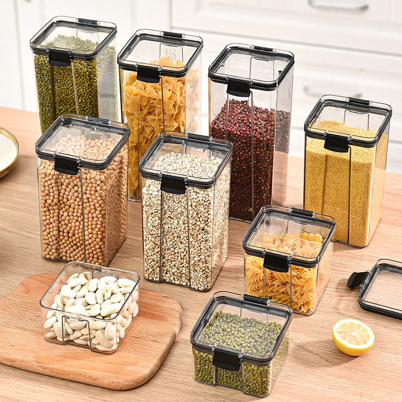 1-5PCS Airtight Food Storage Containers | Moisture-Proof Kitchen Storage Jars | Stackable Pantry Organizer | Clear Plastic Food Storage Containers