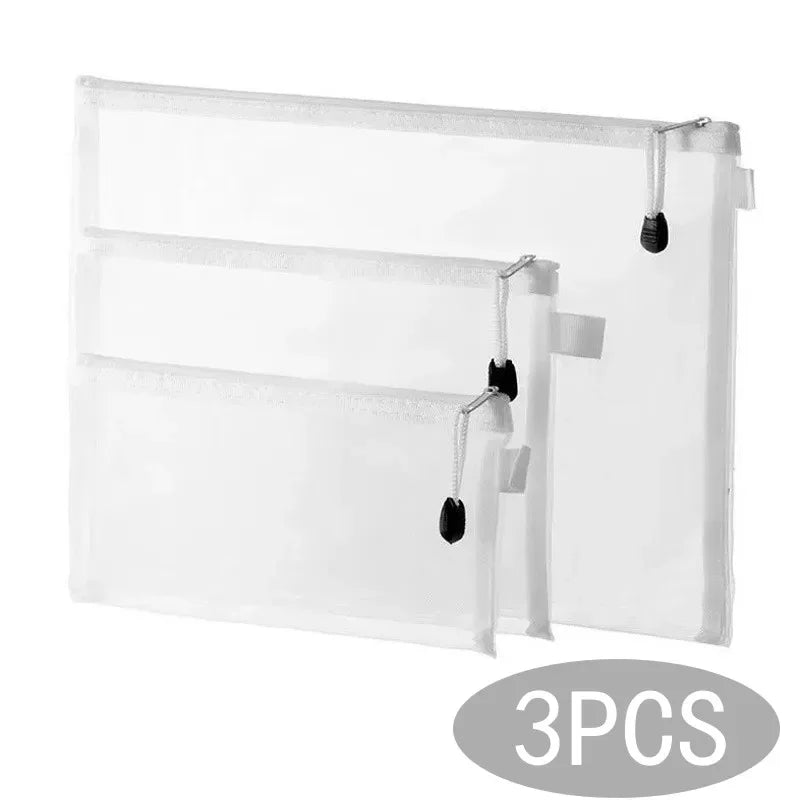 Mesh Zipper Organizer Bags | Transparent Nylon Storage Pouches for Puzzles, Toys, Games & Art Supplies | Home Organization