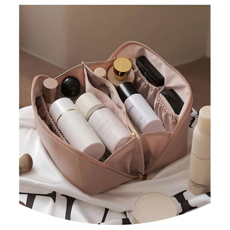 Luxury Makeup Bag | Large Capacity Toiletry Organizer Case | Zipper Cosmetic Storage Pouch for Women