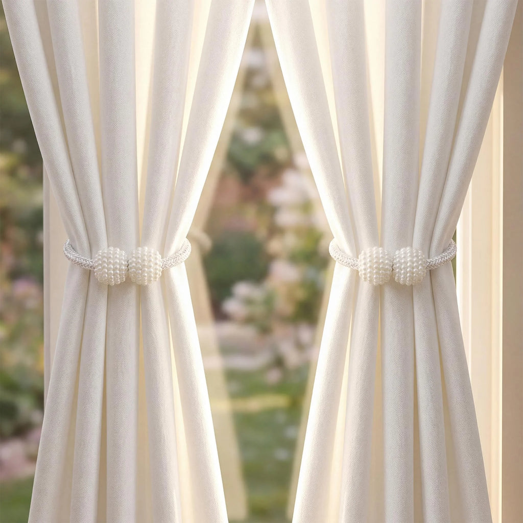 Pearl Magnetic Curtain Tiebacks | Decorative Curtain Clips
