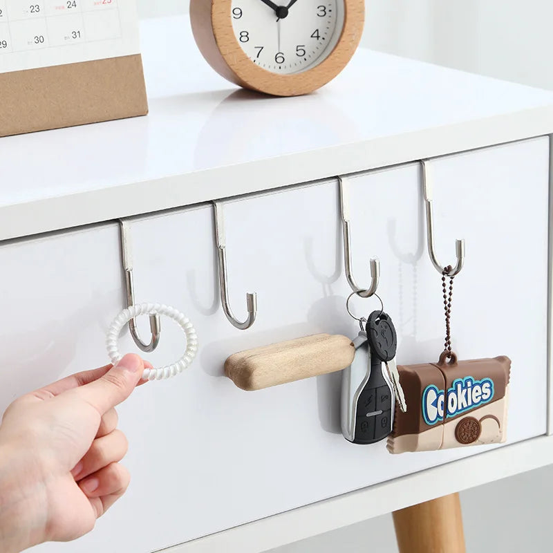 Stainless Steel Double S-Shaped Door Hanger Hooks | Over Door Storage Organizer for Bathroom, Kitchen & Closet | Hooks Only. Towels and Accessories are Not Included