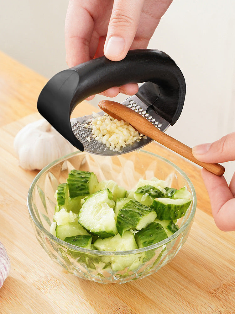 Stainless Steel Garlic Press Crusher | Manual Garlic Mincer & Chopper Tool | Kitchen Gadget