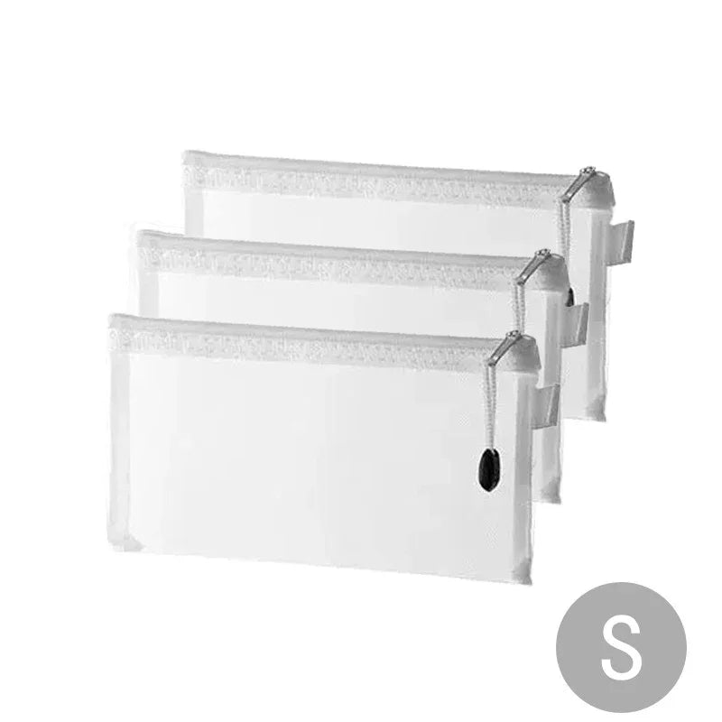 Mesh Zipper Organizer Bags | Transparent Nylon Storage Pouches for Puzzles, Toys, Games & Art Supplies | Home Organization