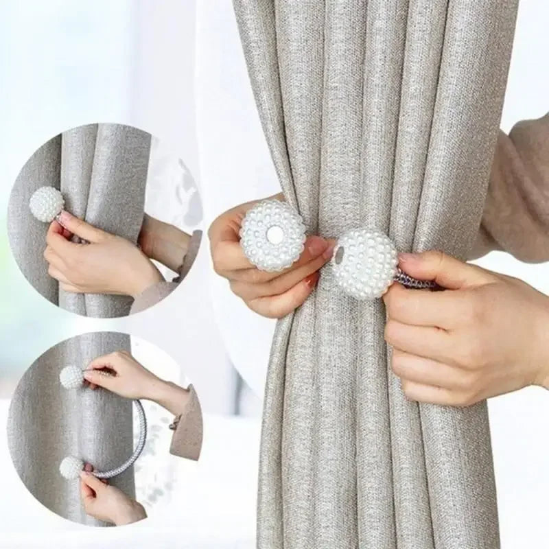 Pearl Magnetic Curtain Tiebacks | Decorative Curtain Clips