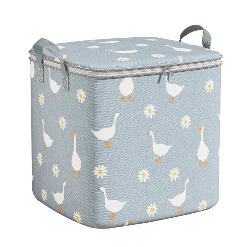 Foldable Storage Bag with Zipper & Handles | Goose & Daisy Clothing and Linen Organizer | Closet & Home Storage
