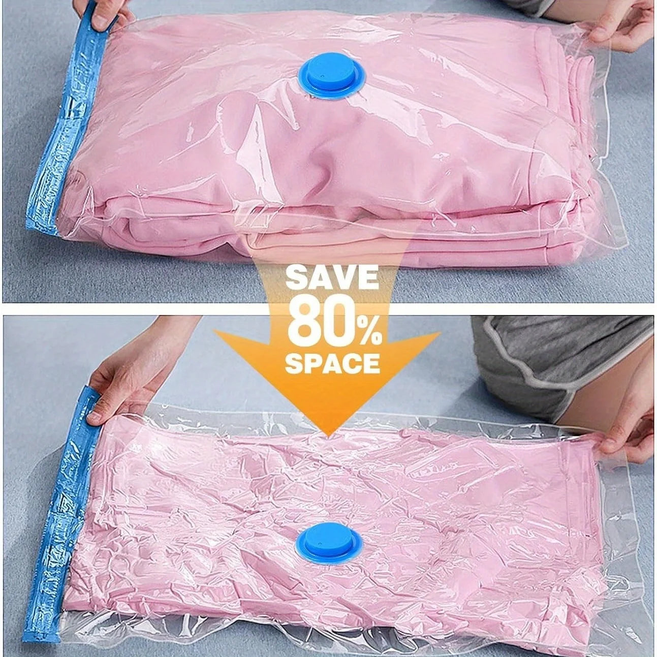 Vacuum Compression Storage Bags | Space Saving Bags for Clothes & Bedding | Travel & Home Organization