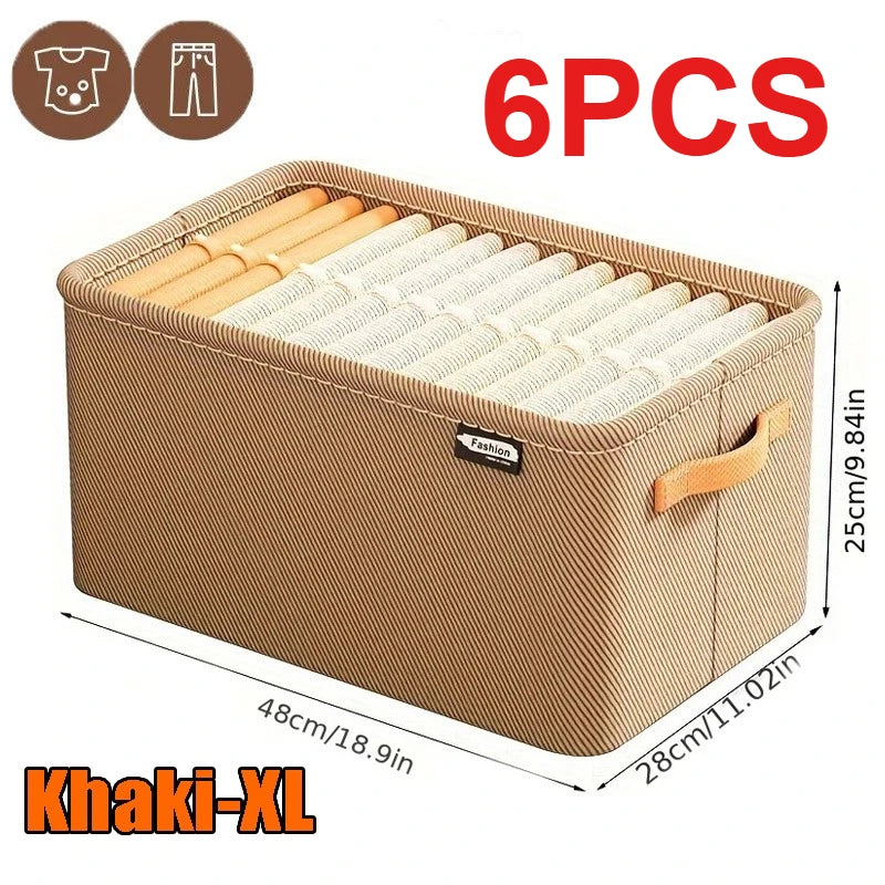Foldable Clothes Organizer Bin | Wardrobe Storage Box for Clothes, Towels, Blankets, & Closet Organization