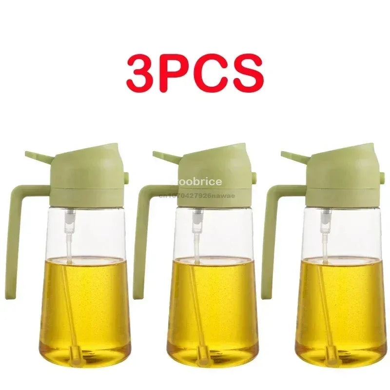 2-in-1 Oil Sprayer & Dispenser Bottle | Refillable Kitchen Oil Spray Bottle | Olive Oil & Cooking Oil Mister for Cooking