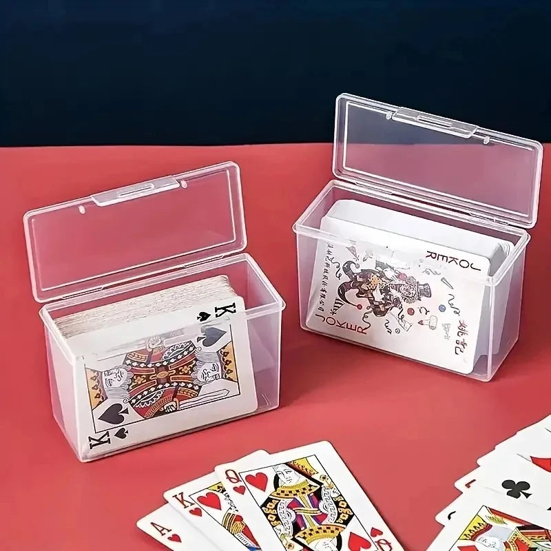 Clear Playing Card Storage Box | Plastic Deck Case for Poker, Trading Cards & Collectibles | Card Organizer (3 or 4 Pack)