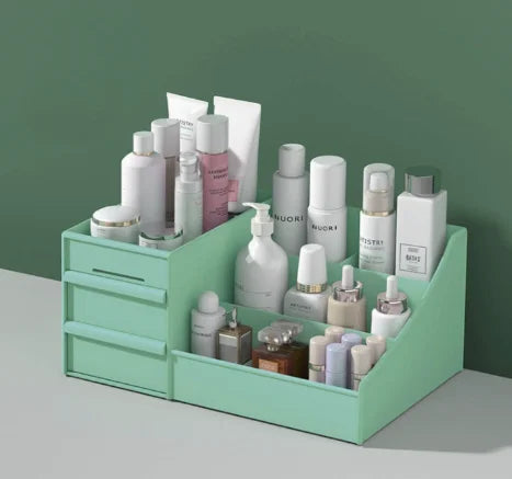 Desktop Storage Box | Makeup & Skincare Organizer | Desk Stationary Storage
