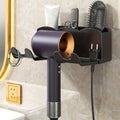 Wall Mounted Hair Dryer Organizer | No Drill Bathroom Storage Rack | Hair Dryer Holder
