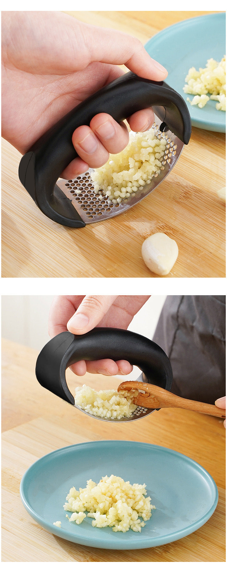 Stainless Steel Garlic Press Crusher | Manual Garlic Mincer & Chopper Tool | Kitchen Gadget