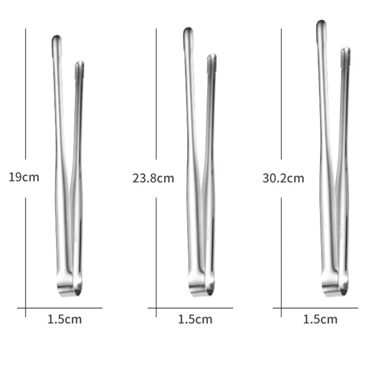 Stainless Steel Kitchen Tongs | Non-Slip BBQ Grill Cooking and Serving Tongs | Long-Handle Cooking Tongs | Food Serving & Grilling Utensil