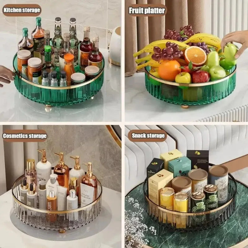 360° Rotating Spice Rack Organizer | Clear Lazy Susan Turntable for Kitchen Cabinets & Pantry | Countertop Seasoning Organizer
