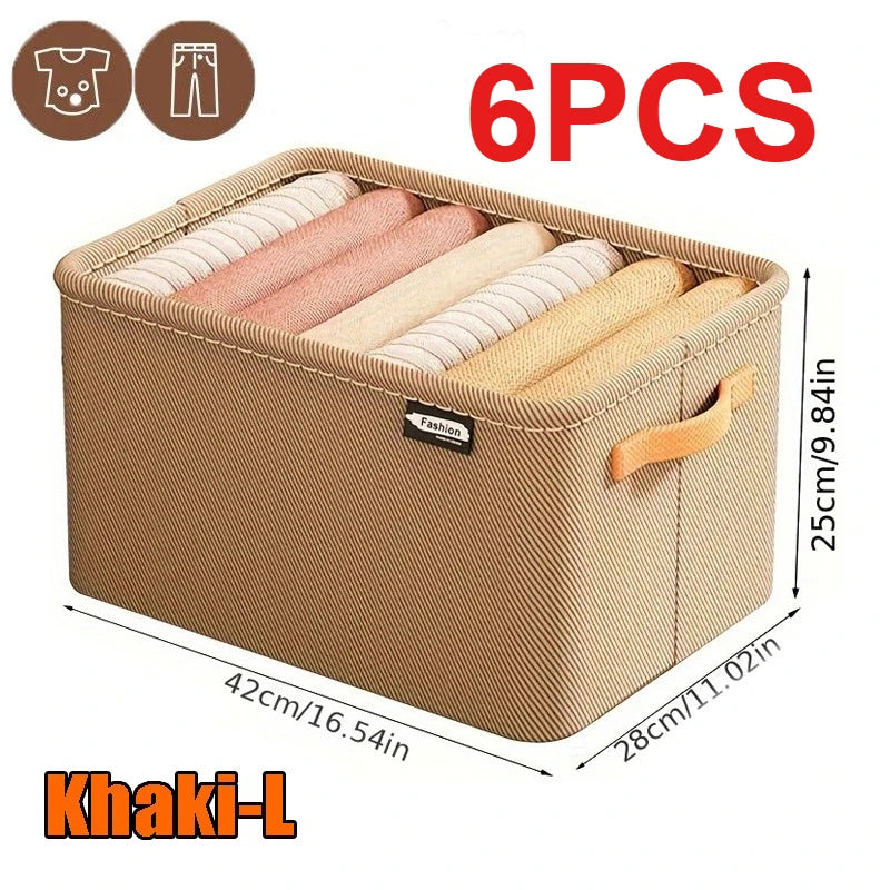 Foldable Clothes Organizer Bin | Wardrobe Storage Box for Clothes, Towels, Blankets, & Closet Organization