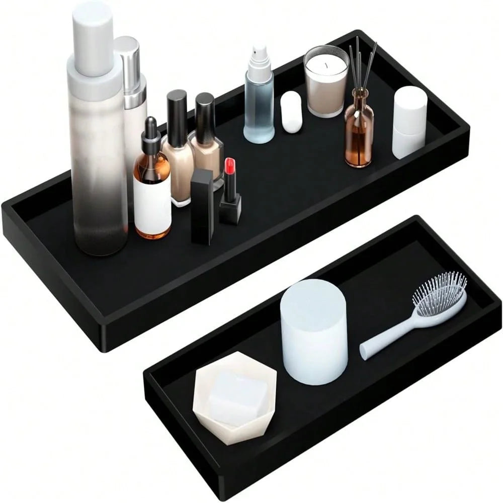 Soft Silicone Bathroom Tray | Decorative Vanity Organizer for Jewelry, Perfume & Skincare | Modern Countertop Storage Tray