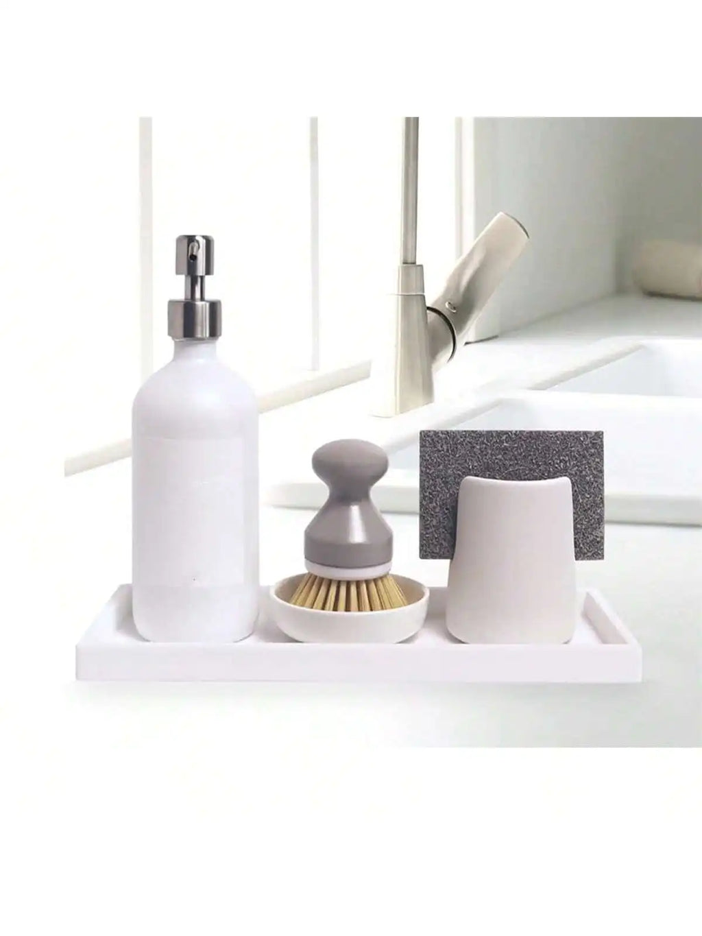 Soft Silicone Bathroom Tray | Decorative Vanity Organizer for Jewelry, Perfume & Skincare | Modern Countertop Storage Tray