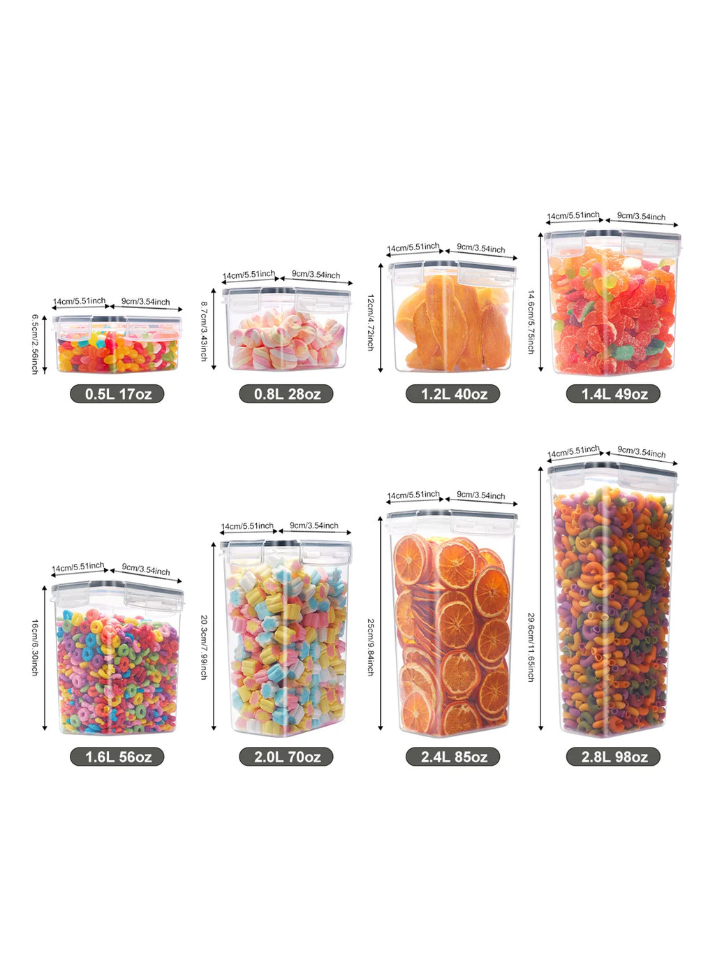 Airtight Food Storage Container Set | 24/48 Piece Pantry Organization Containers with Lids & Labels | Kitchen Storage for Rice, Pasta & Dry Foods