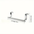 Stainless Steel Over Cabinet Towel Bar | No Drilling Kitchen & Bathroom Door Towel Holder | Hanging Organizer Rack | Bar Only. Towel NOT Included