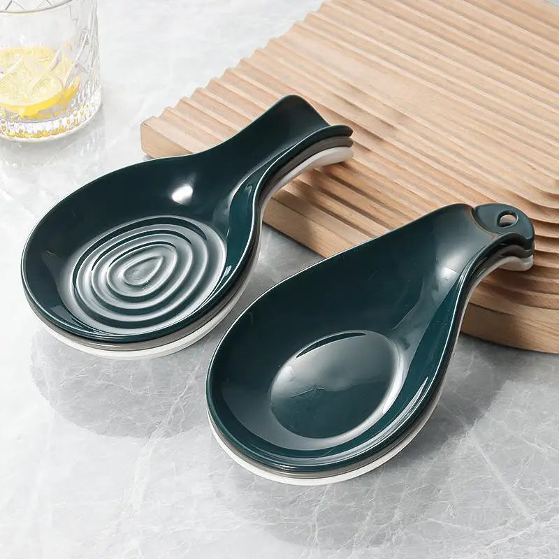 Large Kitchen Spoon Rest Holder | Heat-Resistant Cooking Utensil Rest | Countertop Spoon Holder