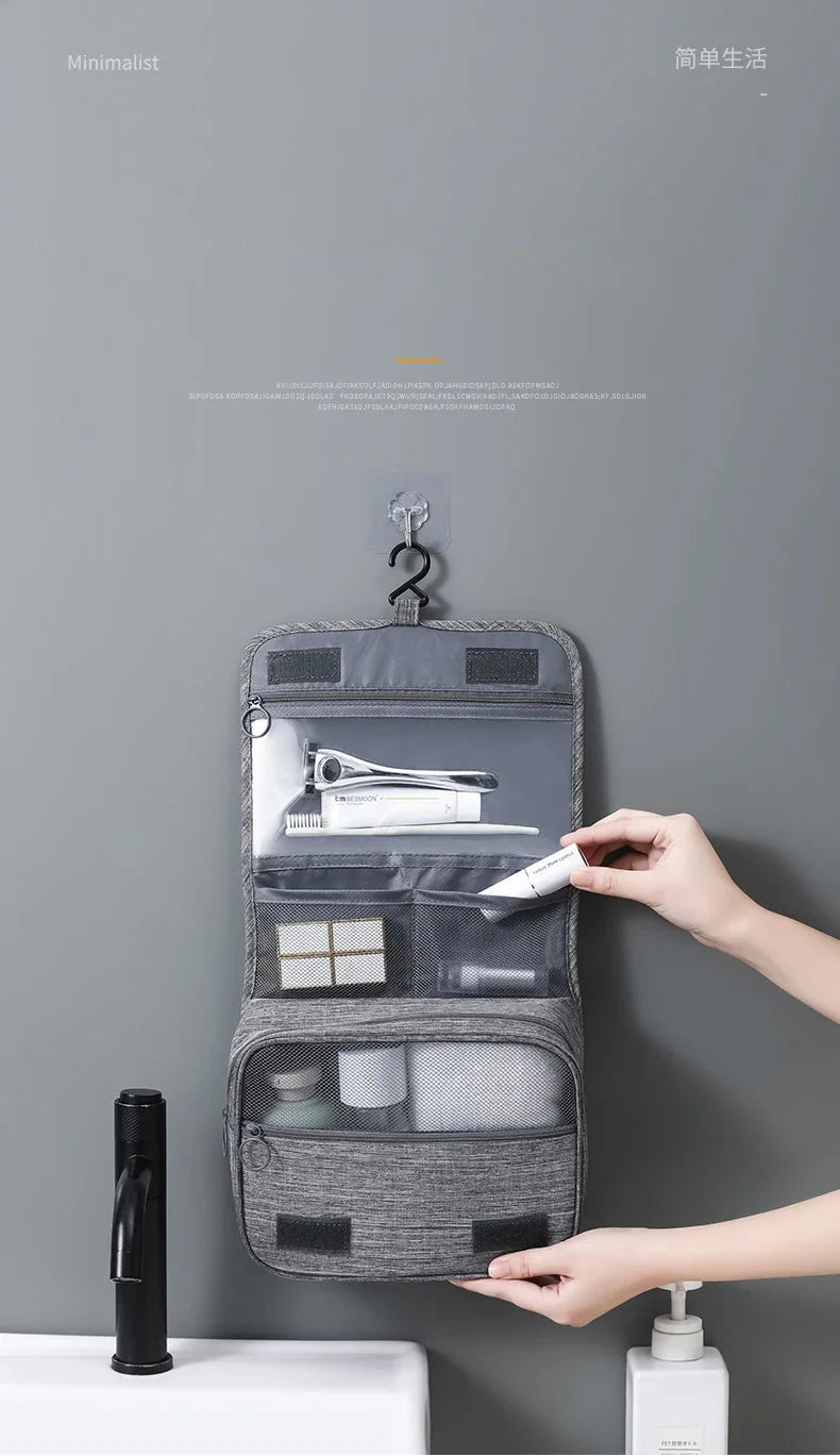 Waterproof Hanging Toiletry Bag | Home or Travel Organizer | Cosmetic & Bathroom Storage Pouch for Men & Women
