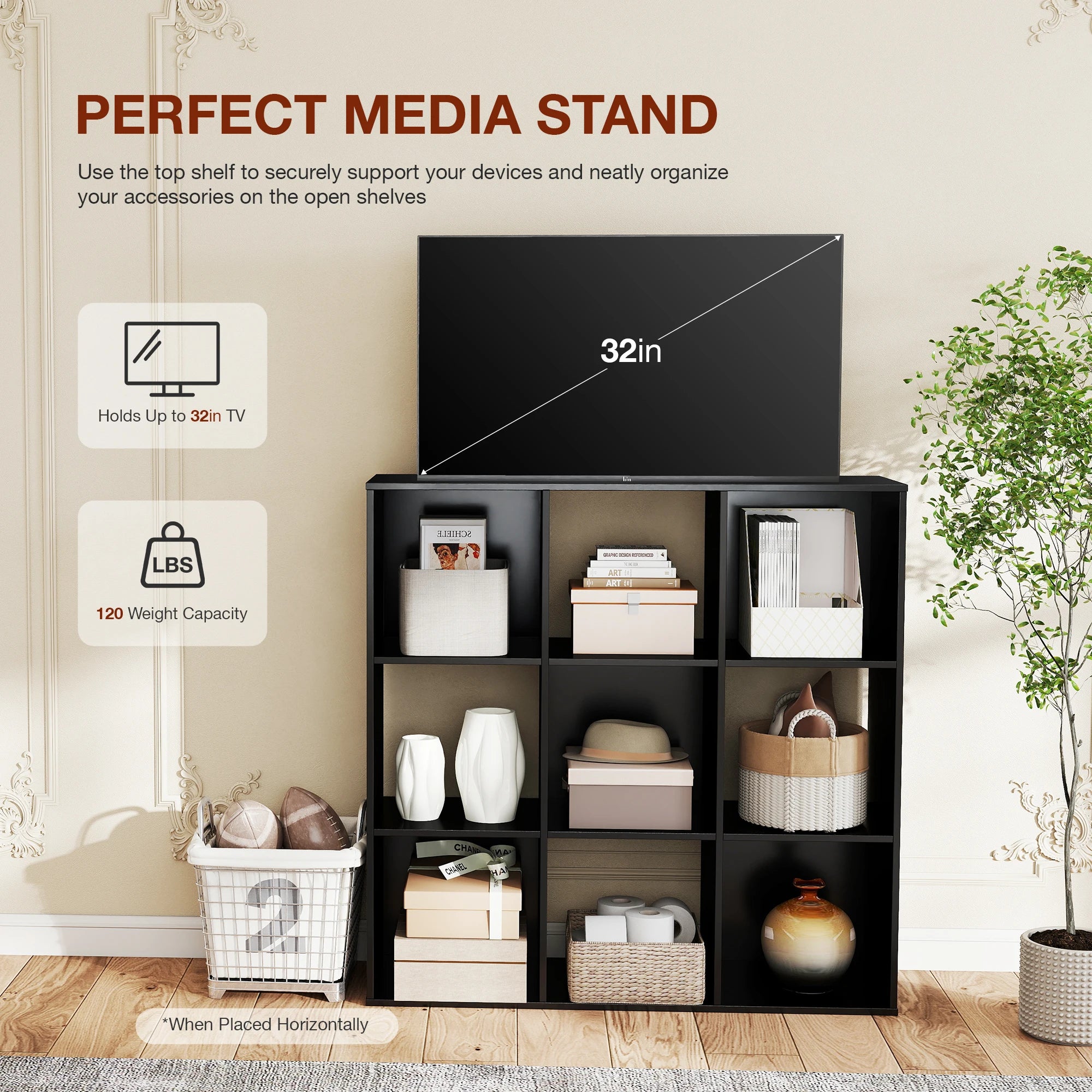 6, 8, or 9-Cube Storage Organizer Bookcase | Wooden Cubby Shelf for Living Room, Home Office & Display Storage