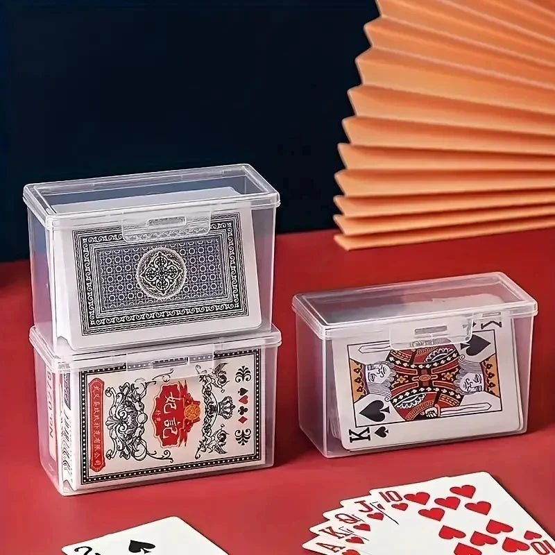 Clear Playing Card Storage Box | Plastic Deck Case for Poker, Trading Cards & Collectibles | Card Organizer (3 or 4 Pack)