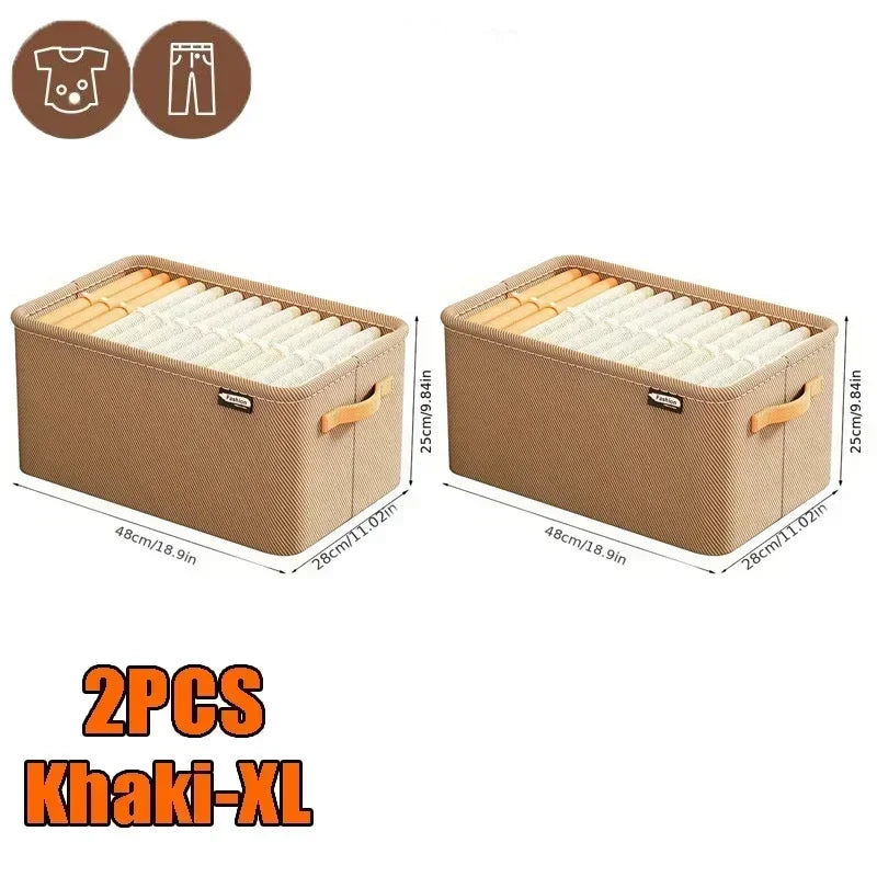 Foldable Clothes Organizer Bin | Wardrobe Storage Box for Clothes, Towels, Blankets, & Closet Organization