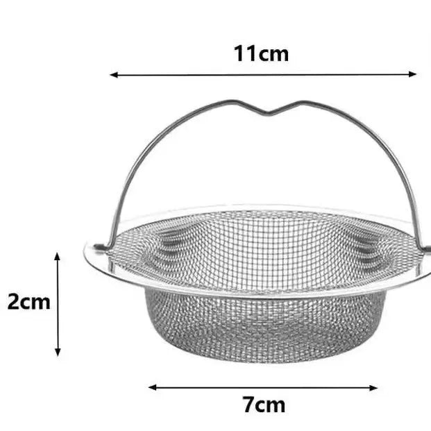 Stainless Steel Sink Drain Strainer with Handle | Kitchen & Bathroom Drain Filter | Reusable Anti-Clog Sink Basket | Easy-Lift Drain Catcher