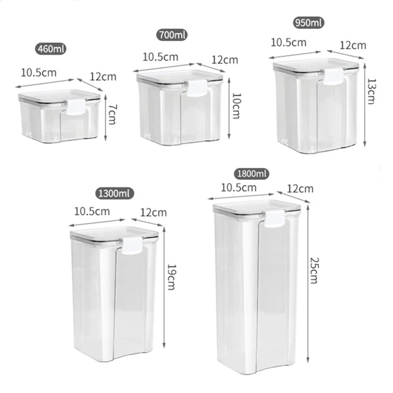 Airtight Food Storage Container | Clear Kitchen Storage Jar for Cereal, Rice, Pasta & Pantry Organization