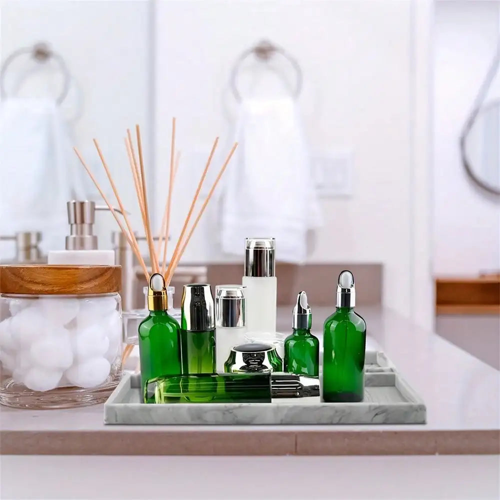 Soft Silicone Bathroom Tray | Decorative Vanity Organizer for Jewelry, Perfume & Skincare | Modern Countertop Storage Tray