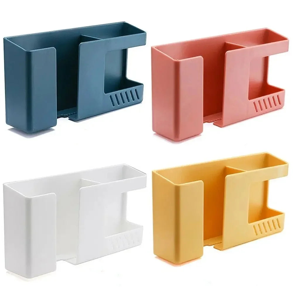 Wall Mounted Remote Controller Storage Box Mobile Phone Charging Holder Storage Box Universal Phone Stand Pen Pencil Organizer