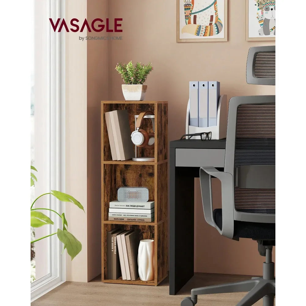 3-Tier Open Bookcase | Freestanding Narrow Storage Shelf for Living Room, Bedroom & Home Office Organization