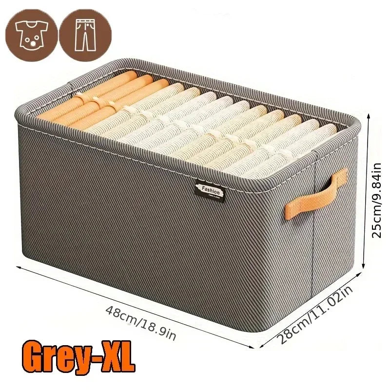 Foldable Clothes Organizer Bin | Wardrobe Storage Box for Clothes, Towels, Blankets, & Closet Organization