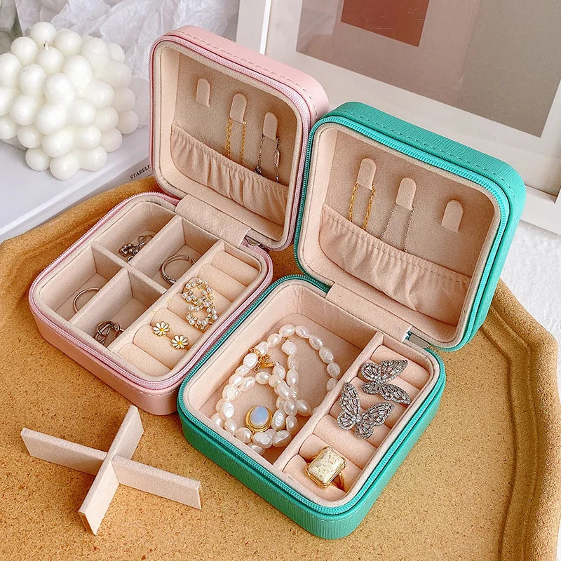 Portable Travel Jewelry Box | Necklace Ring & Earring Organizer Case | Small Jewelry Storage Box
